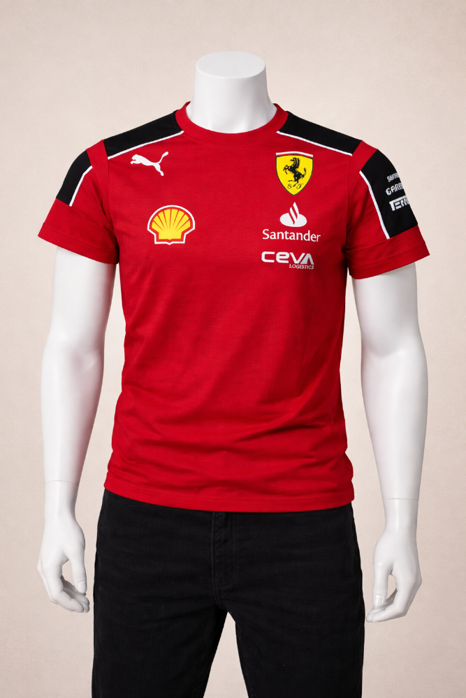CAMISETA PREMIUM - NEGRA CON ROJO  -  F