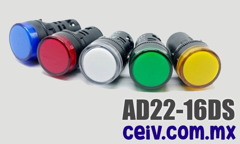 BOTON LUZ PILOTO 16MM AD22-16DS ROJO