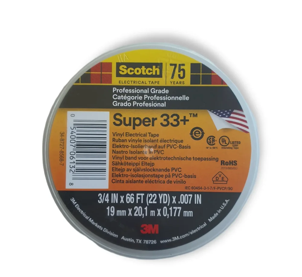 CINTA AISLAR NEGRO 20.1m SUPER #33+ 3M SKU 80-6112-07012