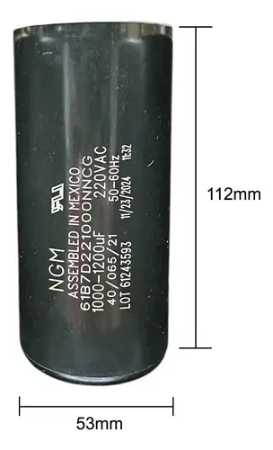 CAPACITOR DE ARRANQUE 1000-1200 MFD 120