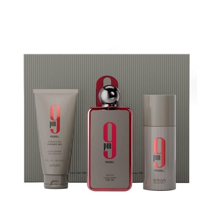 Set 9 Pm Rebel 3P 3.4 Oz Edp Spray / 5.0 Oz Gel / 5.0 Deo