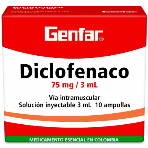 Genfar Diclofenaco x 75 mg / 3 ml