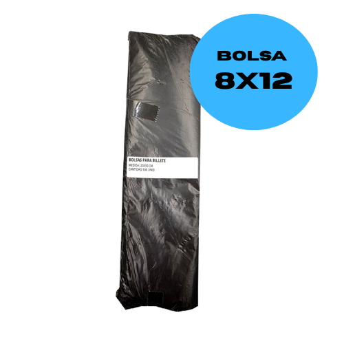 Bolsa 3 Libras Negra  8x12