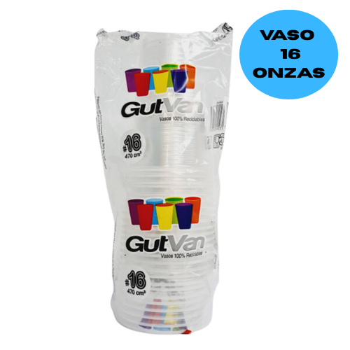 Vasos 16 onzas Gutvan x 25 uds