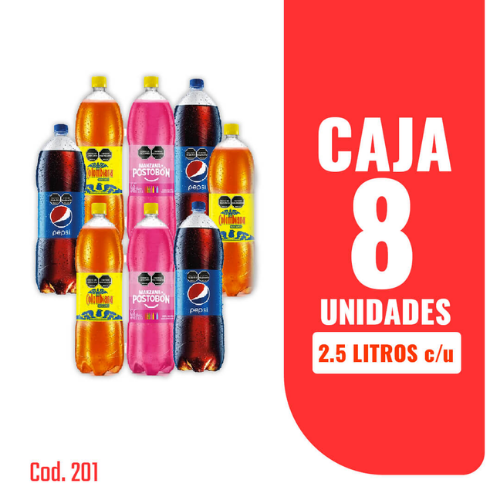 Display Postobon 2.5 Litros x 8 Uds