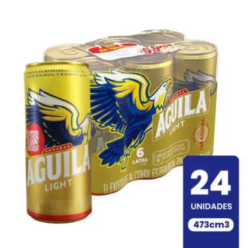 Caja Aguila Light Latón 473 ml x 24 uds