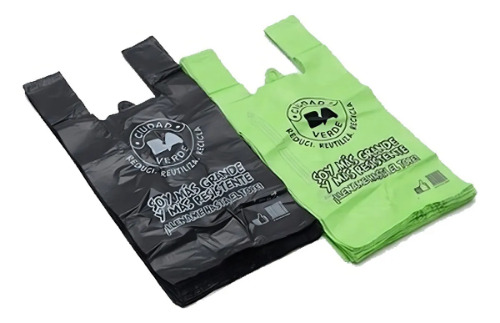 Camiseta Negra 45x55 Cm. P/100 Bolsas Ciudad Reforzadas AD