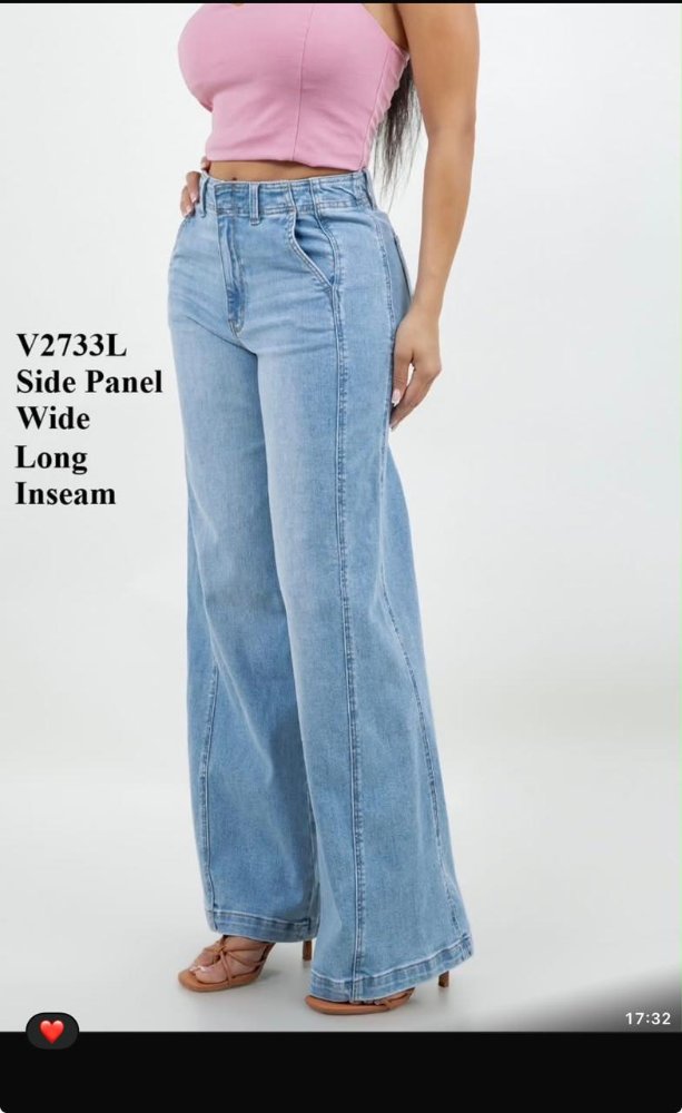 Pantalón de Damas Side Planel Wide Long Inseam