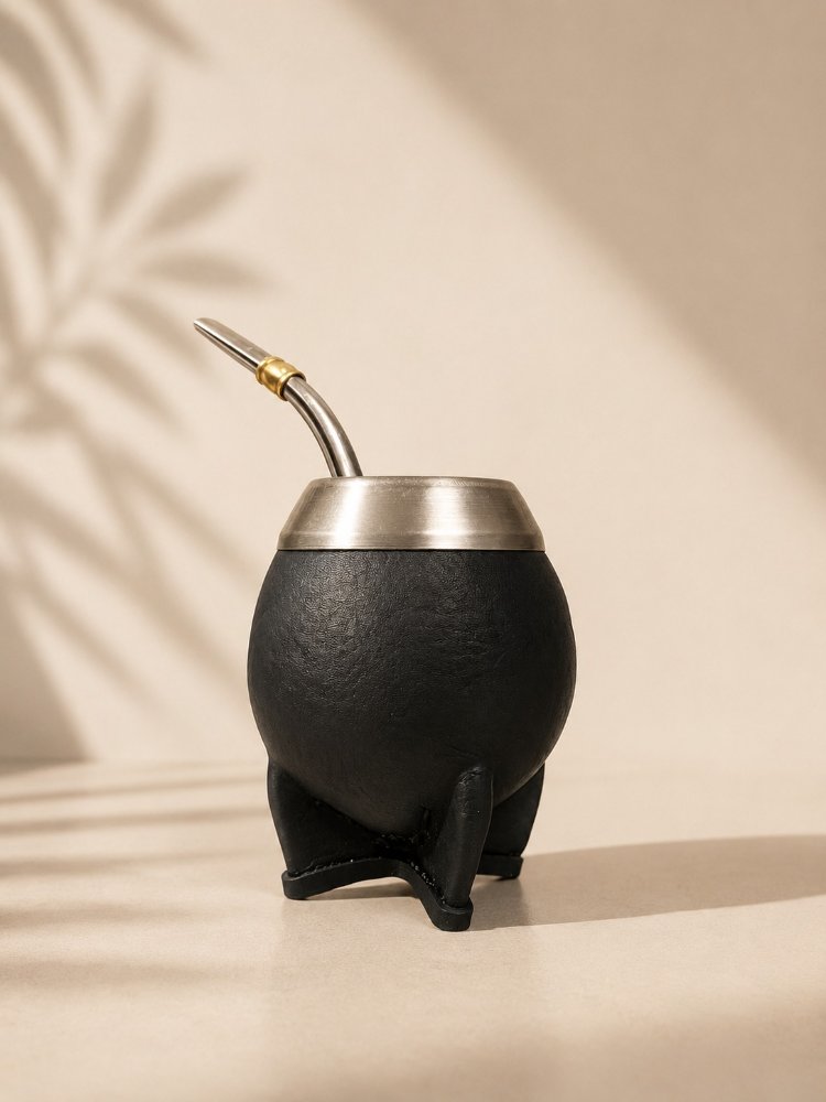 Mate torpedo de cuero y calabaza