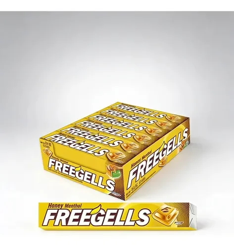 CONFITES FREEGELLS MIEL Y MENTOL (AMARILLO).