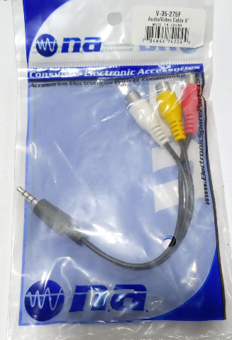 CABLE TIPO Y 15CM JACK RCA A PLUG 3.5 TRIPOLAR