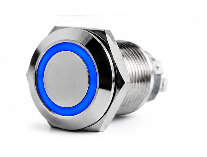 PULSADOR PILOTO 19mm Azul   V1