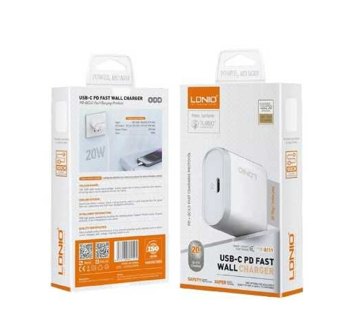 CARGADOR LDNIO TIPO C A TIPO IPHONE 20W LIGHTNING