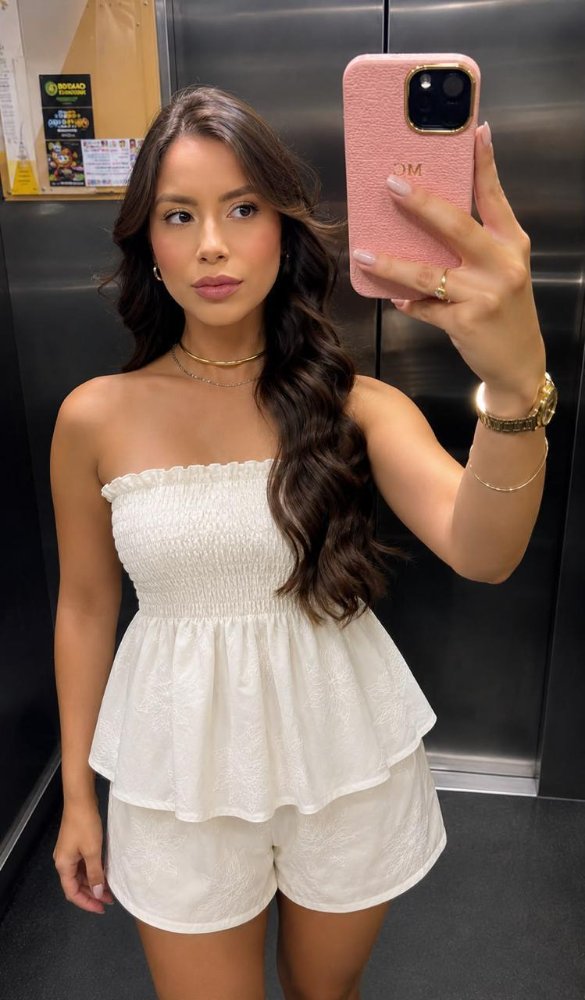 conjunto de ojalillo bordado