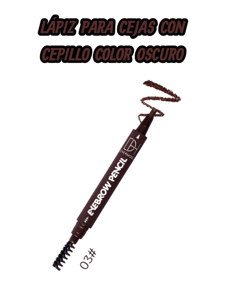 LÁPIZ RETRÁCTIL CON CEPILLITO 2 EN 1 D'HERMOSA #03 CASTANHO OSCURO