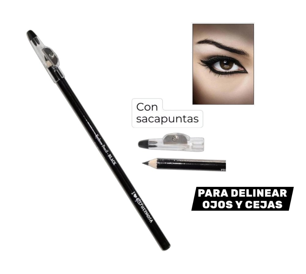 LÁPIZ + SACAPUNTAS COLOR NEGRO