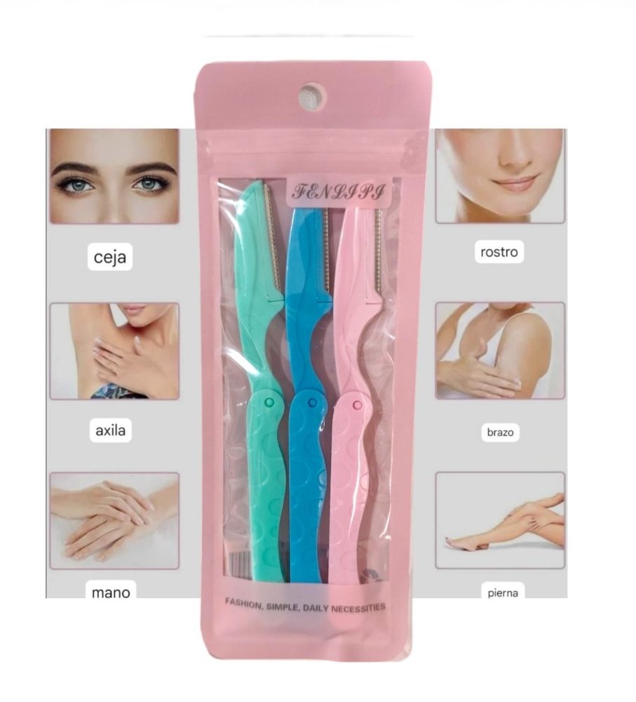 SET NAVAJA PARA CEJAS DEPILADOR CON 3 UNIDADES