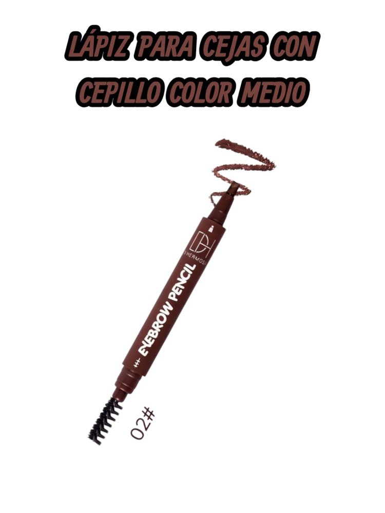 LÁPIZ RETRÁCTIL CON CEPILLITO 2 EN 1 D'HERMOSA #02 CASTANHO MEDIO