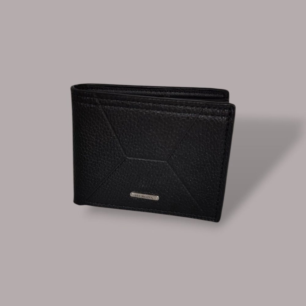 BILLETERA MASCULINO NEGRO TAMAÑO  8,5cm X 10,5cm