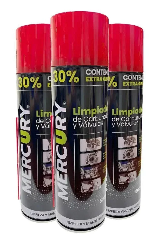LIMPIADOR CARBURADOR, VALVULAS Y DESENGRASANTE 500ML MERCURY