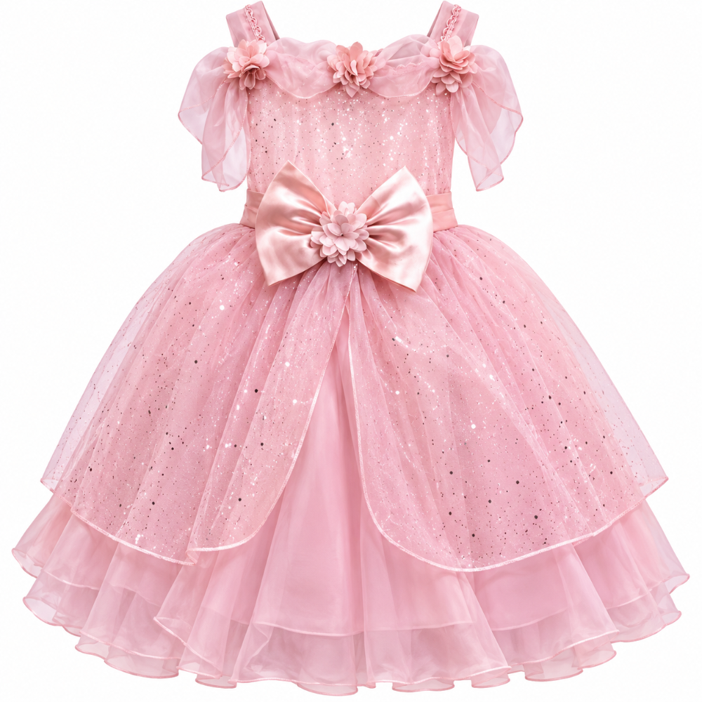 vestido de fiesta estilo princesa palo rosa