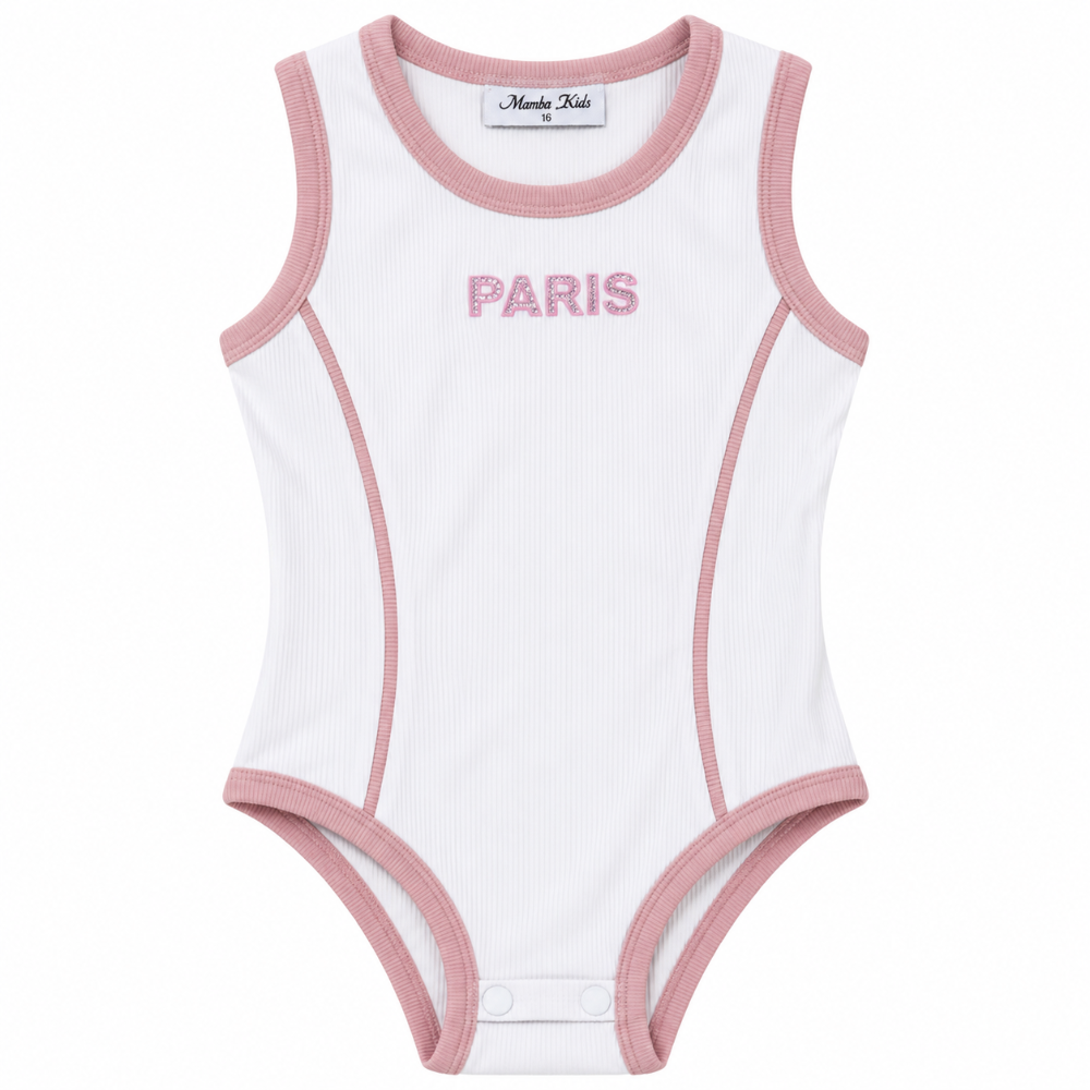 body blanco paris con detalles rosados