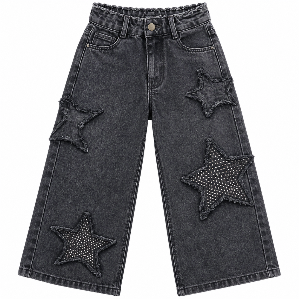 jean negro estrellas brillantes