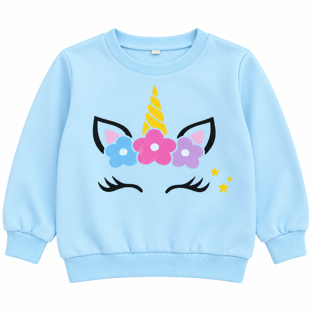buzo unicornio azul