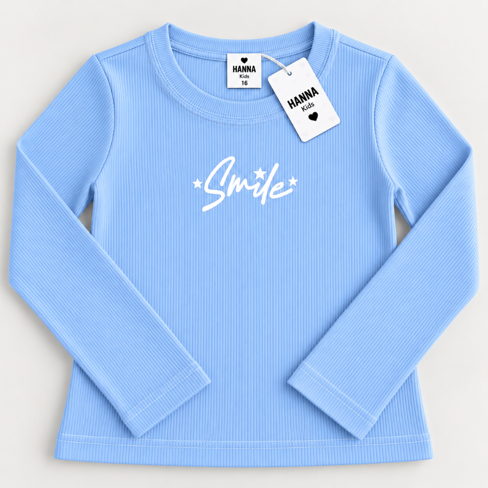 blusa azul cielo smile manga larga