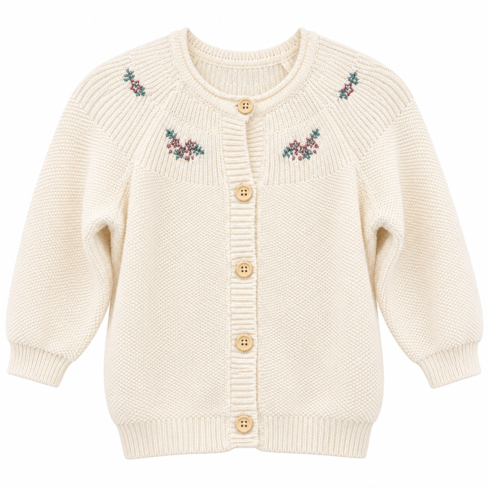 cardigan tejido floral