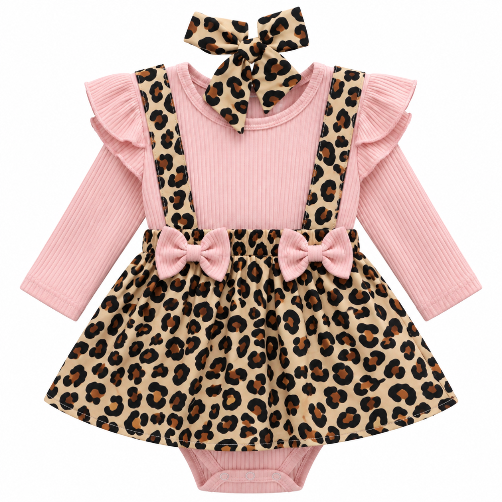 vestido animal print rosa con balaca