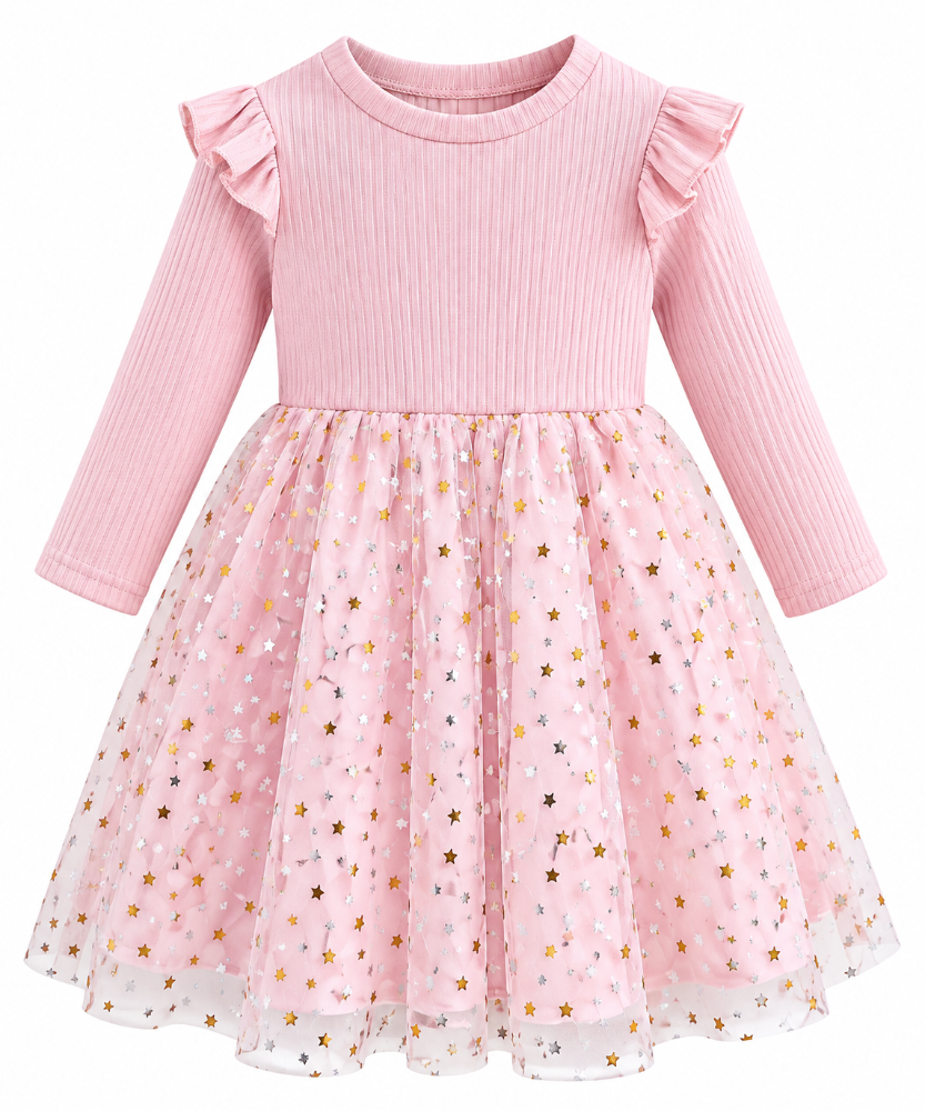 vestido estrellitas rosa
