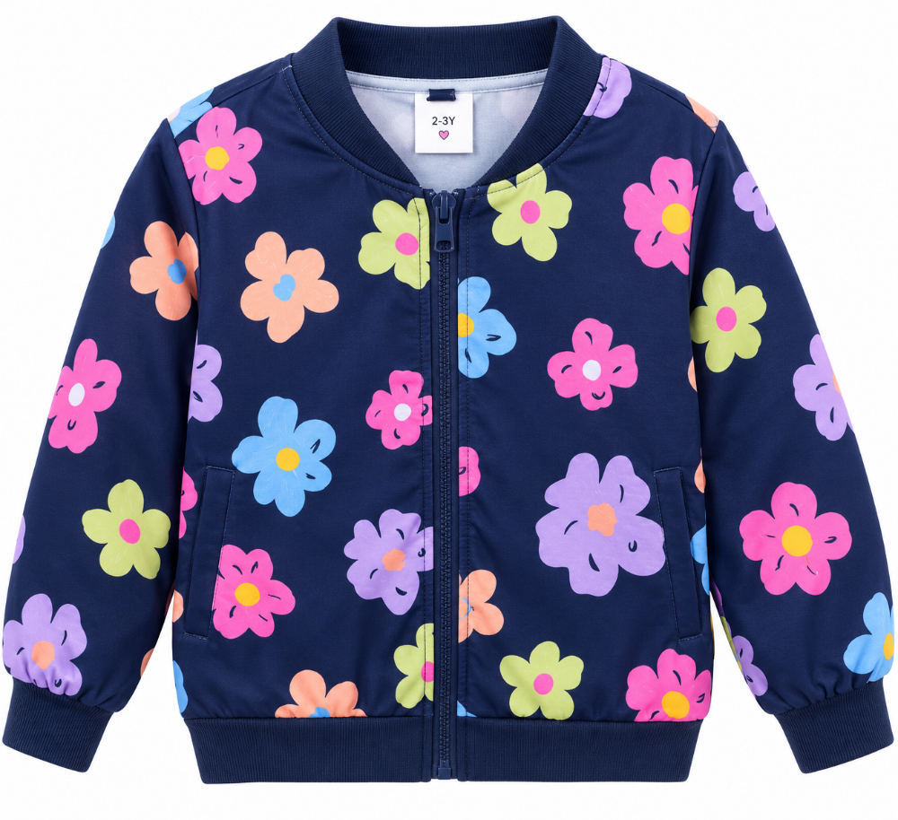 chaqueta floral azul