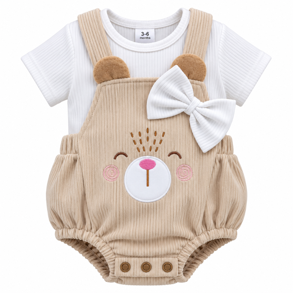 conjunto bebe osito beige