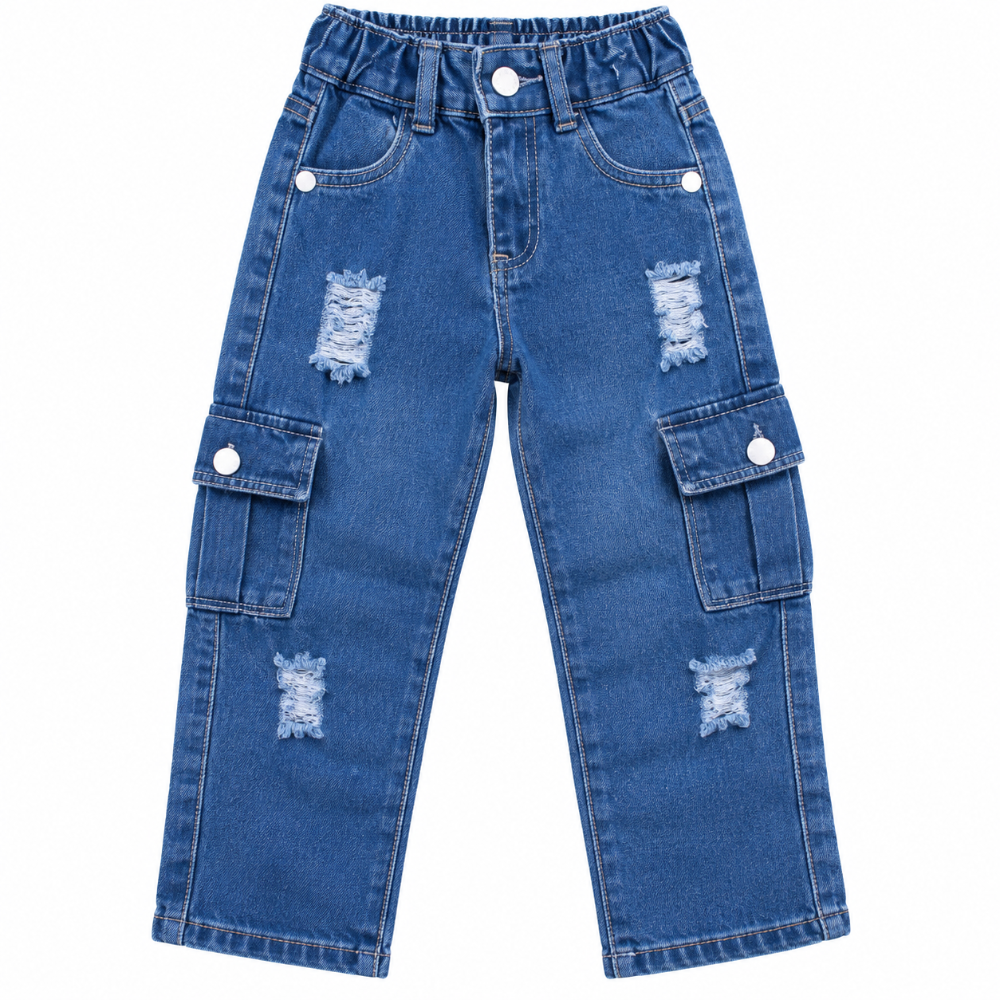 jean cargo azul con rotos