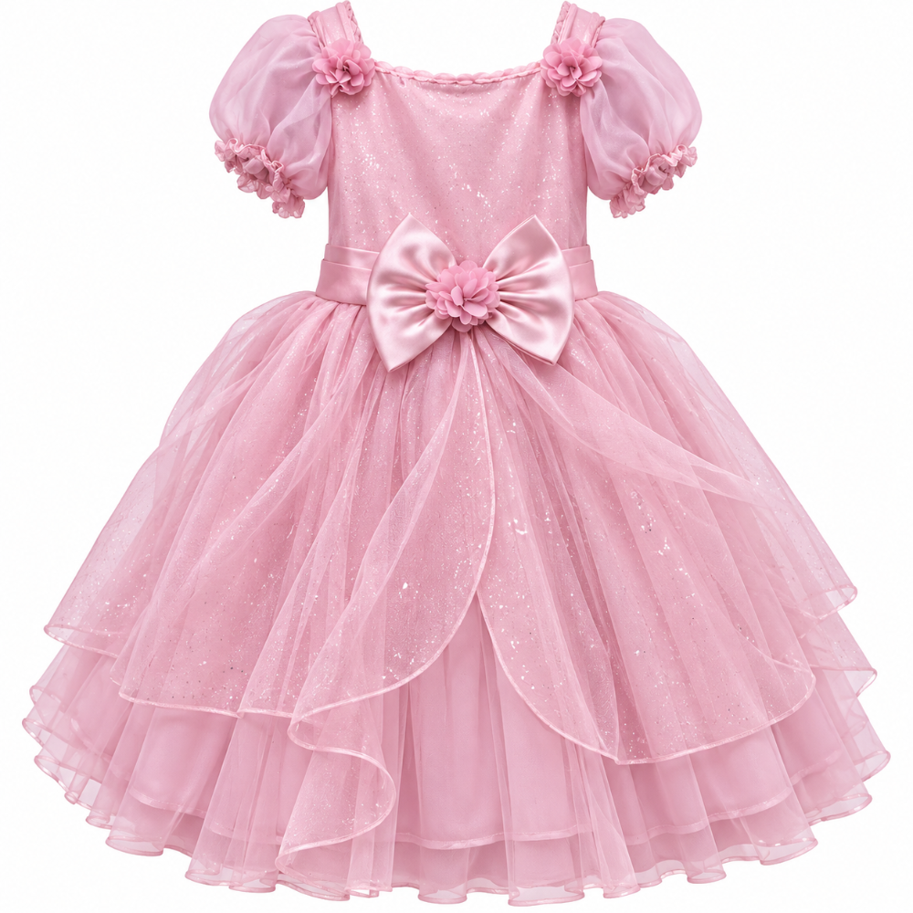 vestido bonbacho rosa con lazo