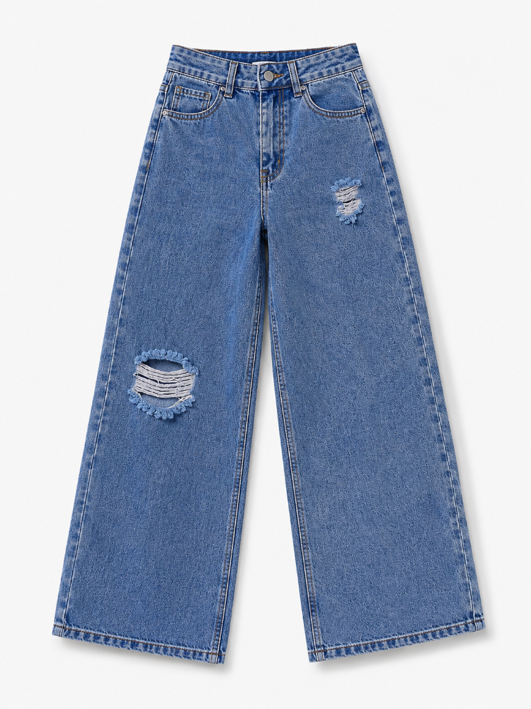 jean niña wide leg azul