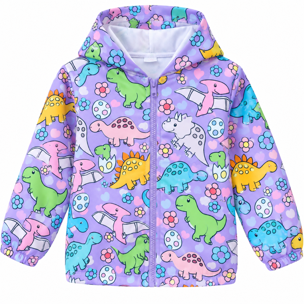 chaqueta dinosaurios lila