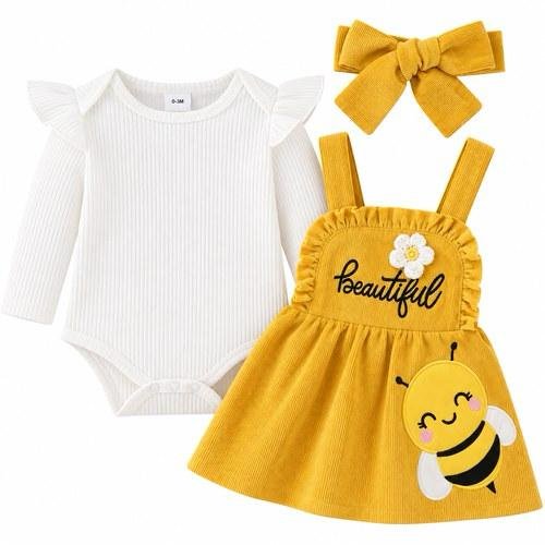 conjunto jardinera amarilla abejita