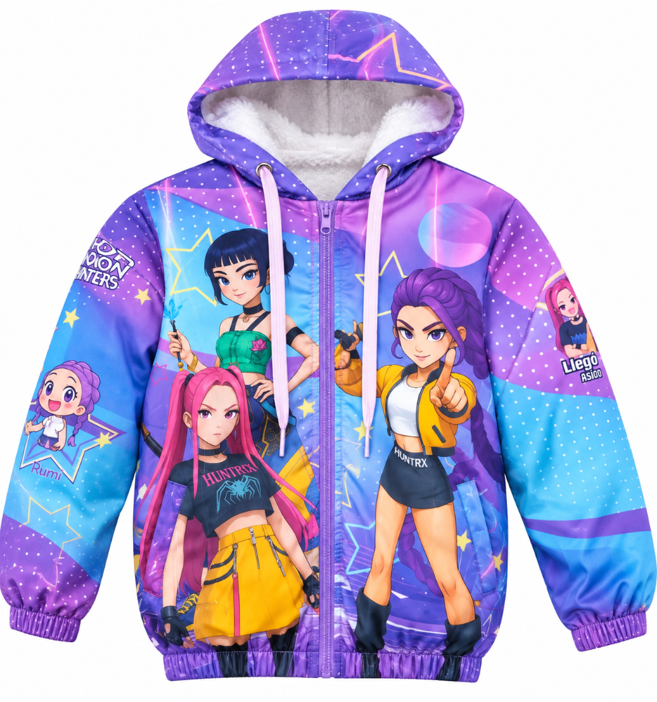 chaqueta infantil estampada k-pop