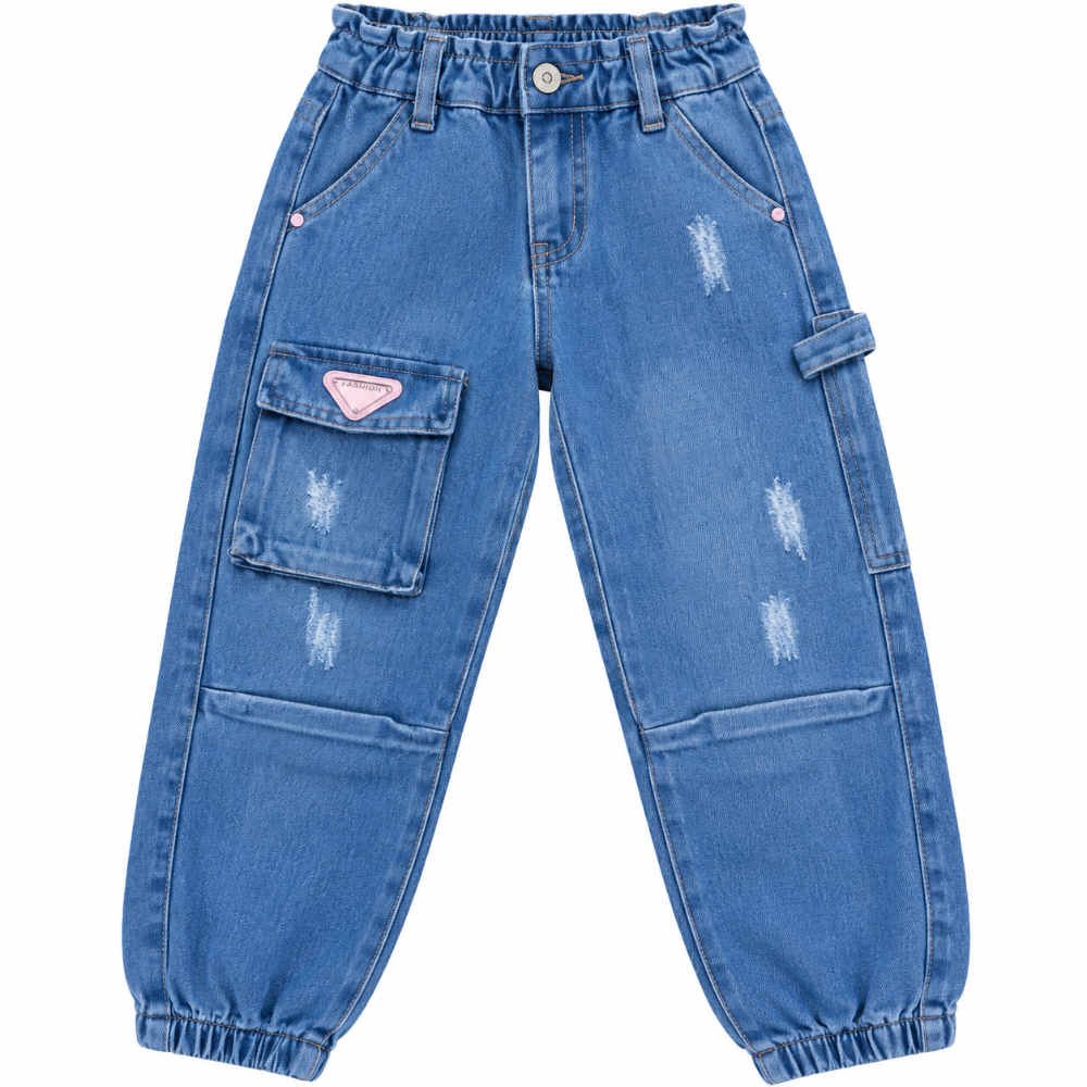 jean cargo jogger azul