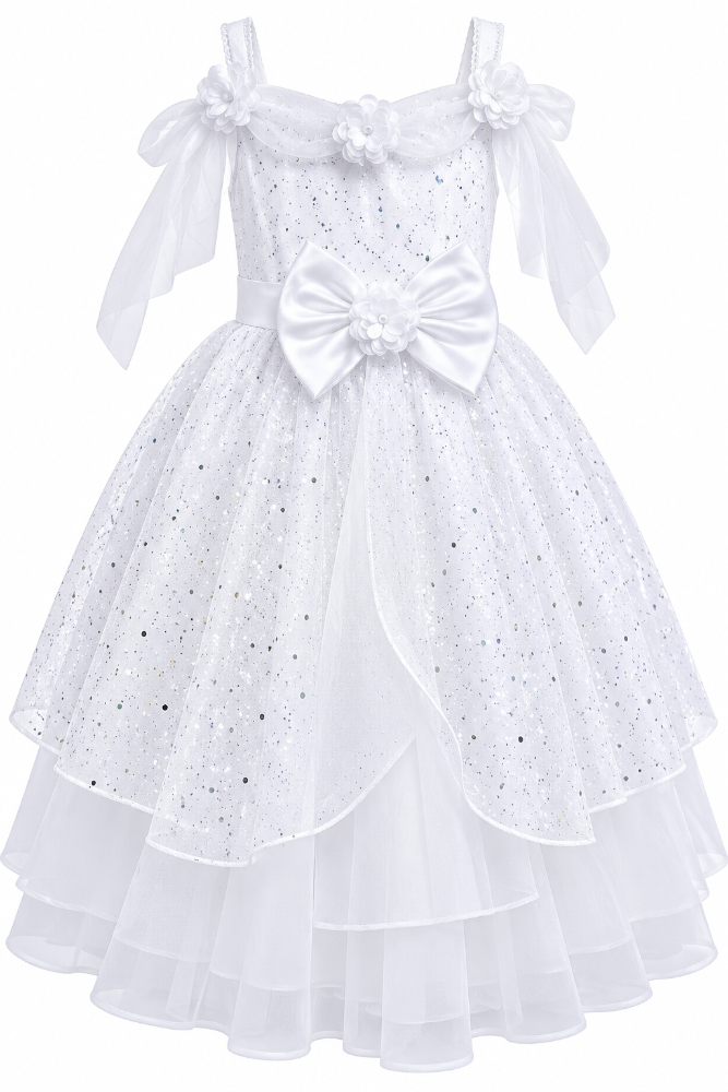 vestido princesa blanco brillante