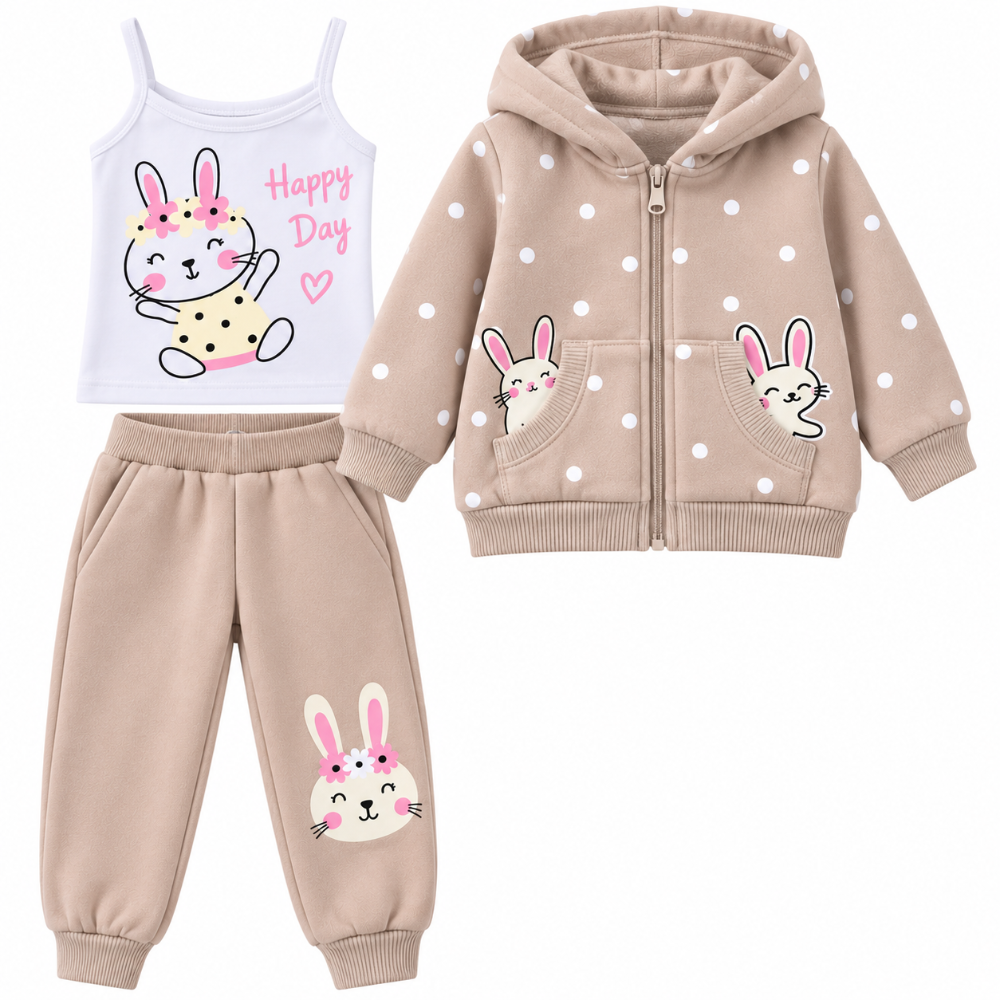 conjunto sudadera conejita 3 piezas