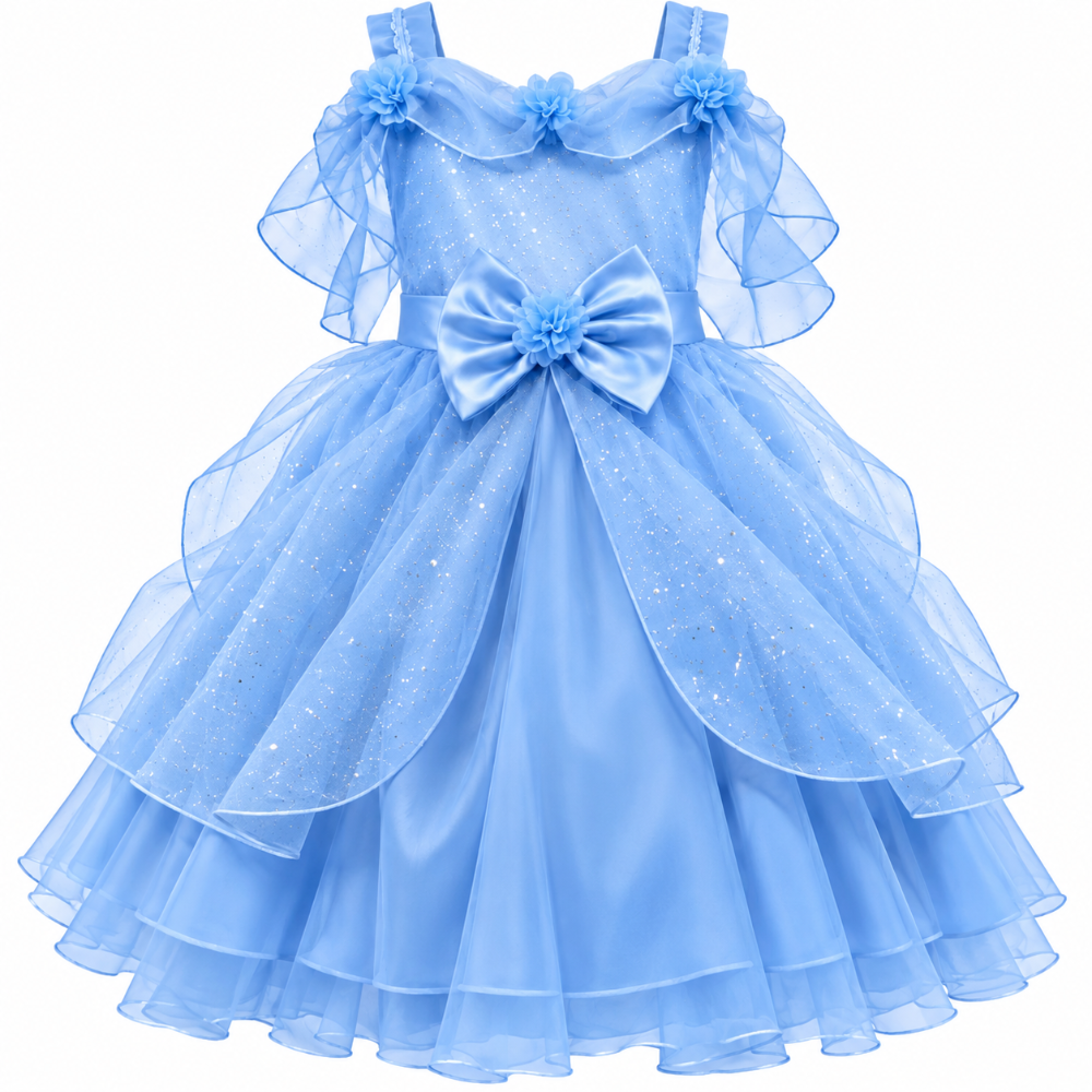 vestido princesa azul bebe