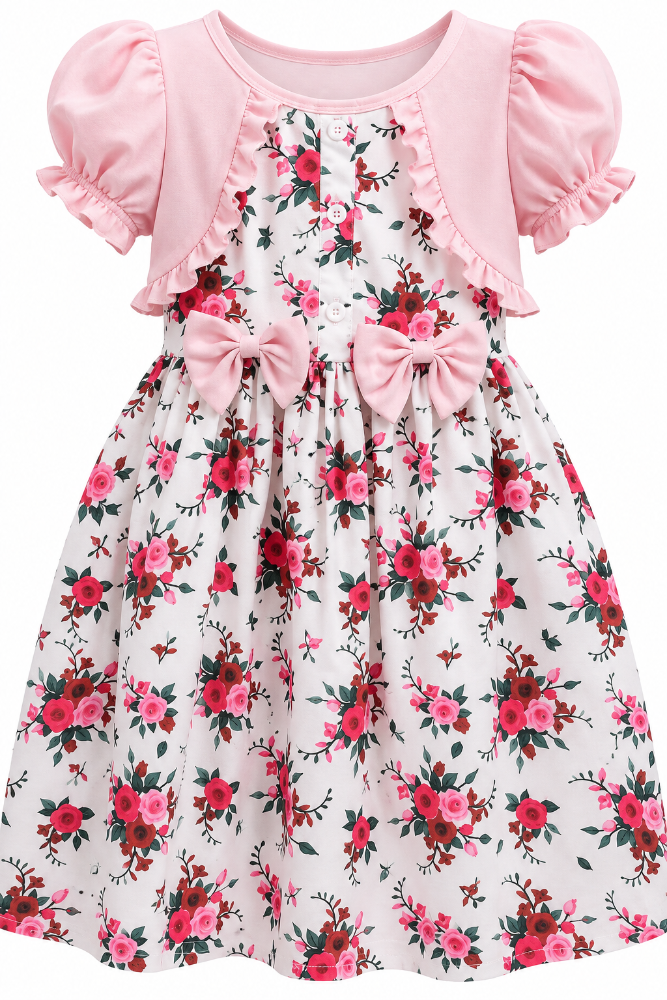 vestido infantil rose floral