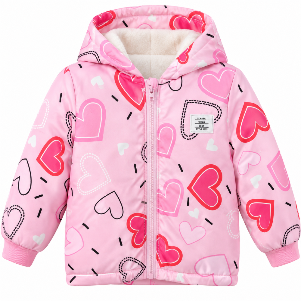 chaqueta corazones rosa