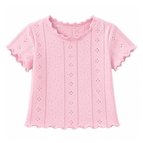 blusa rosada calada con ondas