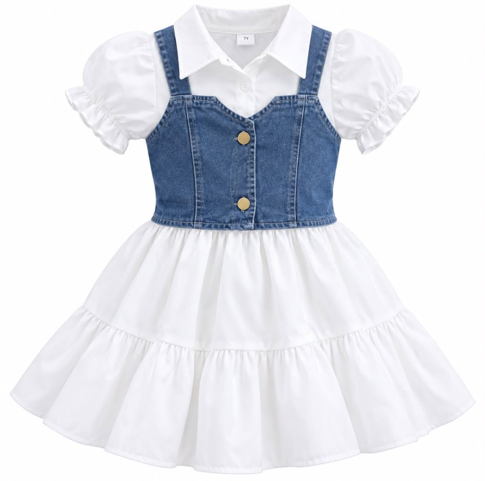 vestido camisero blanco con corcel jean