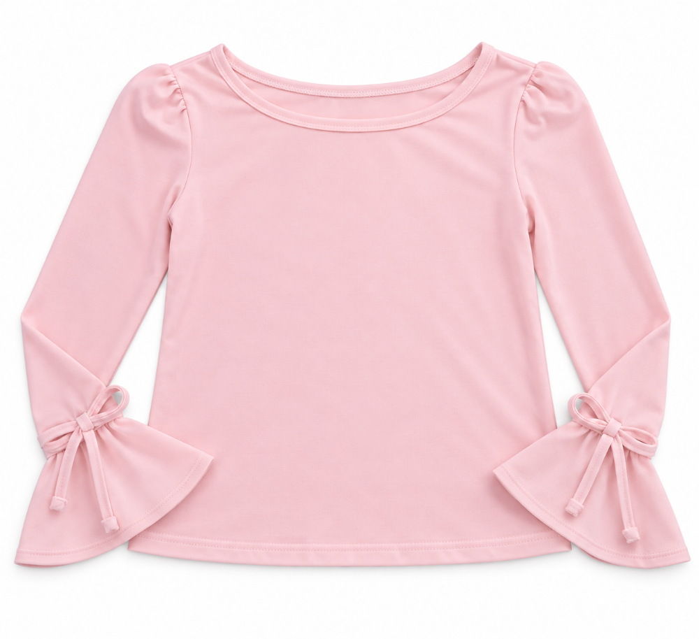 blusa rosa manga campana