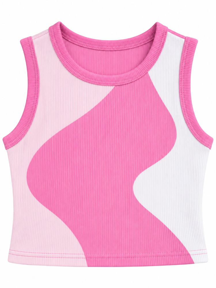 blusa crop ondas rosa